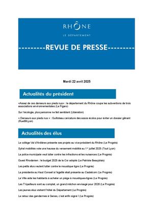 Revue De Presse 22 Avril 2025v2