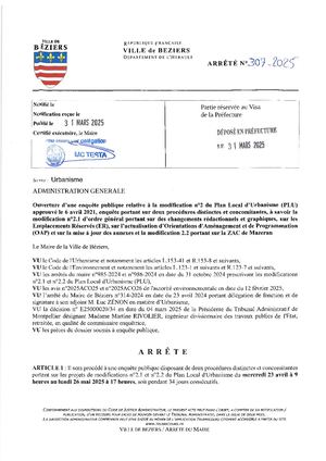 Arrêté D'ouverture Ep Modif 2 1 Et 2 2