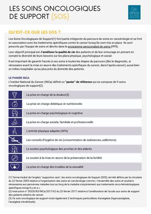 Les Soins Oncologiques De Support Et Les Soins De Pacoss