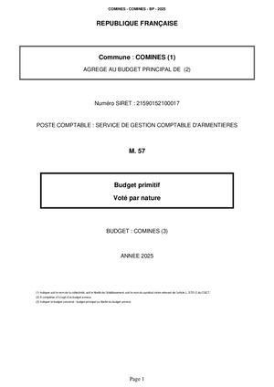 Budget primitif 2025