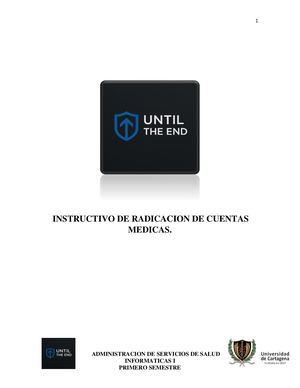 Instructivo De Radicacion De Cuentas Medicas Trabajo Unidad 2