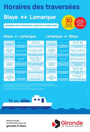 Bacs de Gironde - Horaires Blaye Lamarque 17032025 Maq01