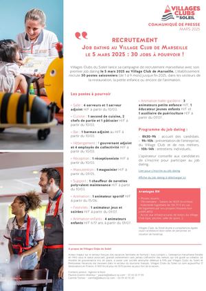 CP Village Club Du Soleil Marseille - Job Dating 5 Mars 2025