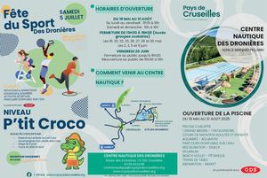 Dépliant du Centre Nautique des Dronières - Saison 2025