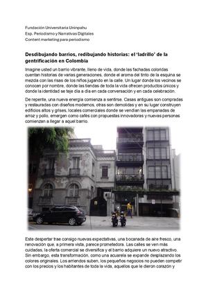 Desdibujando barrios, redibujando historias: el ‘ladrillo’ de la gentrificación en Colombia