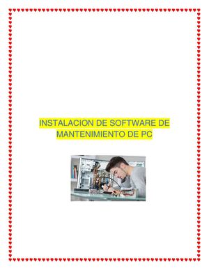Instalación de software de mantenimiento de pc