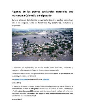 Algunas De Las Peores Catástrofes Naturales Que Marcaron A Colombia En El Pasado