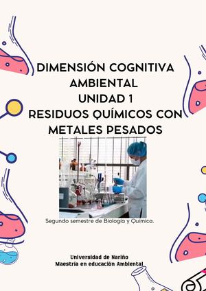 Cultura Ambiental Unidad 1 Residuos Químicos Con Metales Pesados