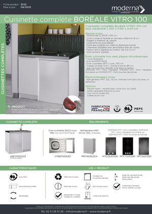 302C Cuisinette Complete Boreale Vitro 100 2025