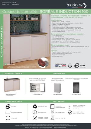 302E Cuisinette Complete Boreale Induction 100 2025