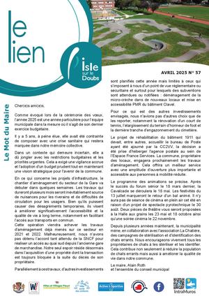 L'ISLE SUR LE DOUBS LE LIEN N°57 avril 2025