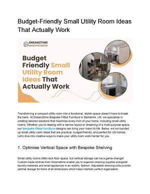 Budget Friendly Small Utility Room Ideas That Actually Work