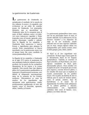 La Gastronomía De Guatemala