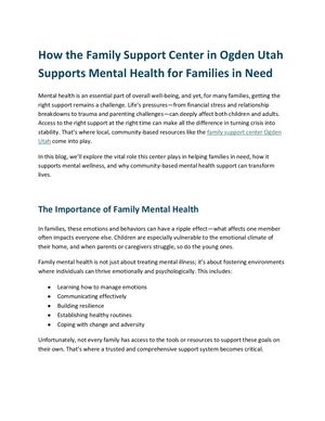Family Support Center Ogden Utah  - Brighton Recovery Center