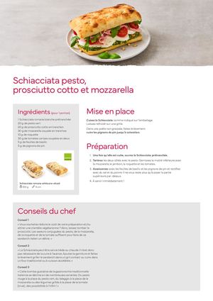 Schiacciata pesto, prosciutto cotto et mozzarella