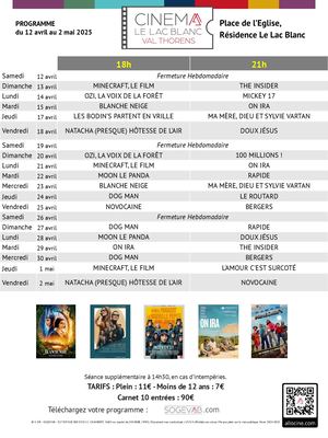 Planning Cinéma Val Thorens