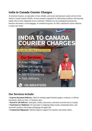 India To Canada Courier Charges (1)