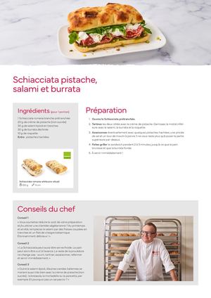 Schiacciata pistache, salami et burrata