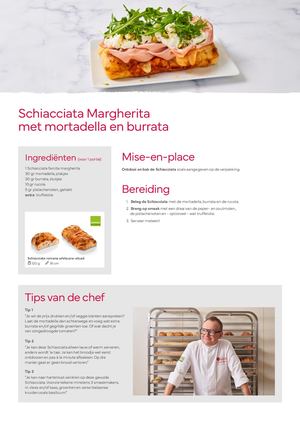 Schiacciata Margherita met mortadella en burrata