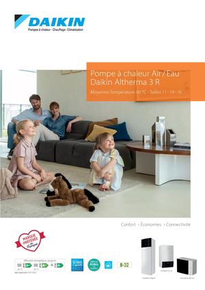 Daikin Altherma 3 R Moyenne Température 60 °C Tailles 11 - 14 - 16