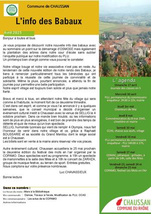 Info Des Babaux Avril 2025