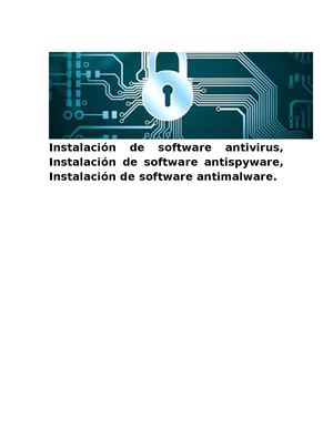 Instalación de software antivirus, antispyware, antimalware y de seguridad