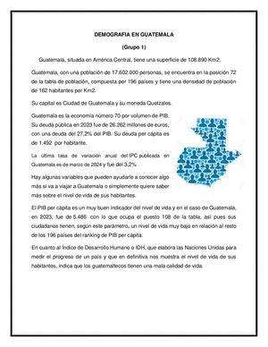 Demografia En Guatemala