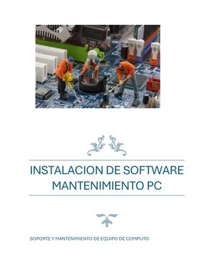 Instalacion De Software Mantenimiento Pc