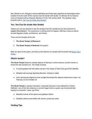 Can You Go Inside Abu Simbel Here’s Everything You Need To Know