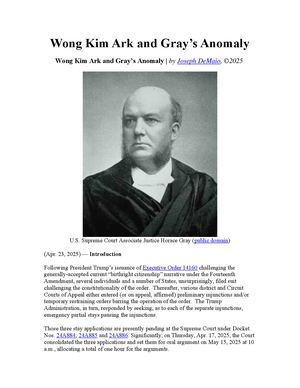 Wong Kim Ark And Gray's Anomaly