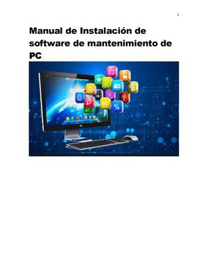 Manual De Instalación De Software De Mantenimiento De Pc