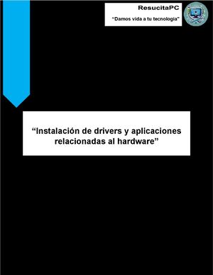 Instalación De Drivers Y Aplicaciones Relacionadas Al Hardware