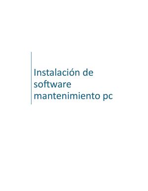Manual: Instalación de software de mantenimiento de PC.