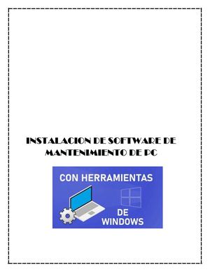 INSTALACIÓN DE SOFTWARE DE MANTENIMIENTO DE PC