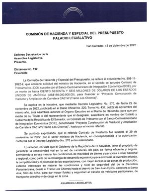 Comision Hacienda Y Presupuesto Viaducto Los Chorros