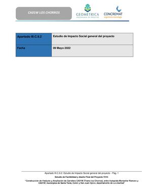 Estudio De Impacto Social General Del Proyecto Pdf