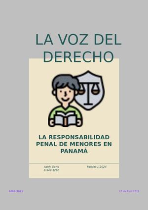 La Responsabilidad Penal de Menores en Panamá
