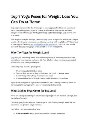 Top 7 Yoga Poses For Weight Loss You Can Do At Home