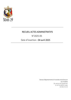 N°05-2025 Recueil des actes administratifs