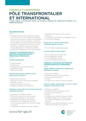 PÔLE TRANSFRONTALIER ET INTERNATIONAL