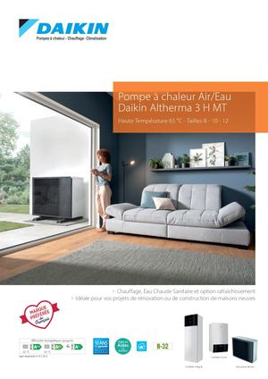 Daikin Altherma 3 H MT Haute Température 65 °C Tailles 8 - 10 - 12