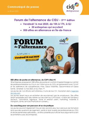 CIDJ CP Forum Alternance 16 mai 2025