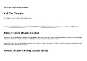 End Of Lease Cleaning Services In Canberra