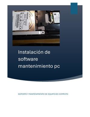 Manual: Instalación de software de mantenimiento de PC.