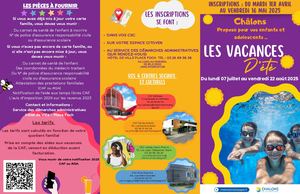 Vacances été 2025 - Châlons-en-Champagne - Plaquette d'informations