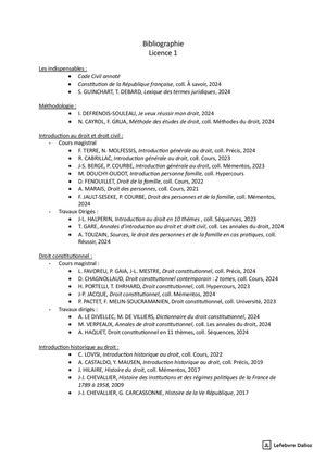 L1 - Liste Bibliographique - 2025