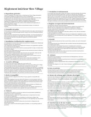 Reglement Interieur Slow Village La Roque Sur Cèze (1)