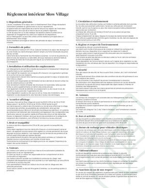 Reglement Interieur Slow Village Anduze