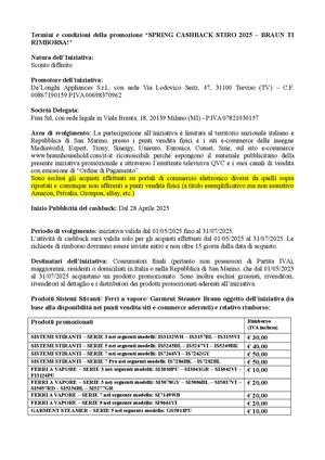 Delonghi Braun Stiro 5 Bozza Termini E Condizioni Spring Cashback Stiro 17042025