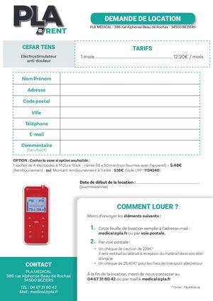 Location Cefar Tens Pla Medical